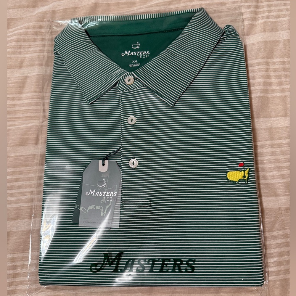 NEW IN PACKAGE Masters Green Striped Polo Shirt